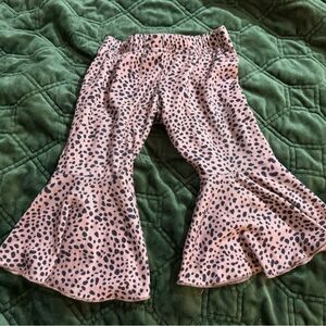 Pink Leopard Print Kids Casual Bottoms